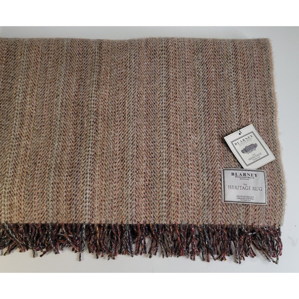 Blarney Woollen Mills Heritage Throw Blanket 100% Wool Woven Ireland Tweed